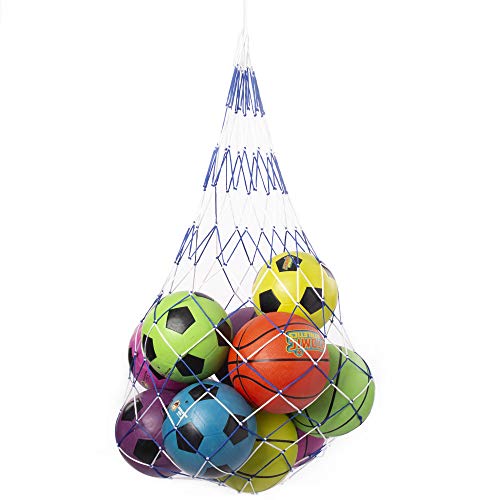 Double-Braided Sports Ball Carrying Net, Holds 20 Balls – Large Multi-sport Bag for Basketball, Football, Soccer, Volleyball, Playground & Dodgeballs – Coaching, Training & Recreational Equipment