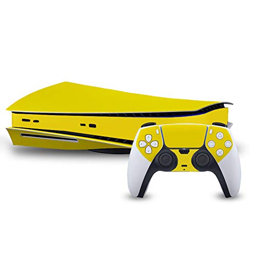 Lemon Yellow Vinyl Decal Mod Skin Kit by System Skins – Compatible with Playstation 5 Console (PS5)