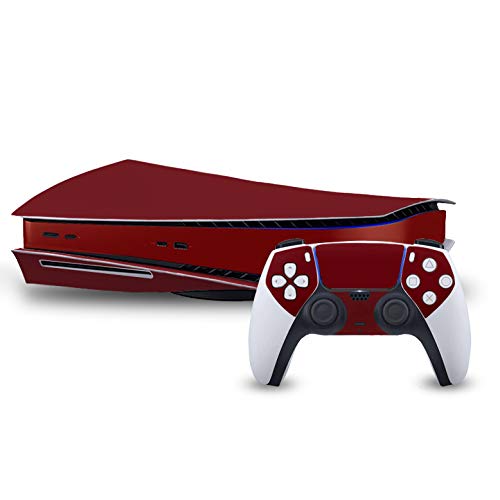 Bold Burgundy Vinyl Decal Mod Skin Kit by System Skins – Compatible with Playstation 5 Console (PS5)