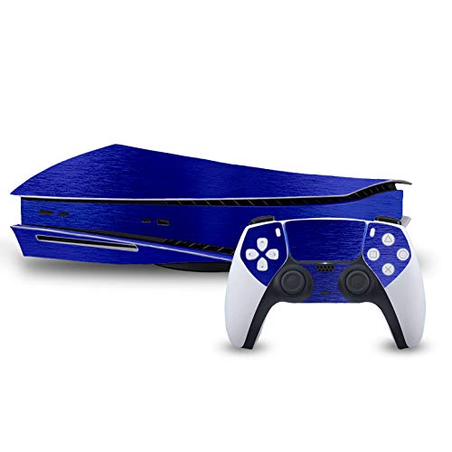 Brushed Blue Metal – Air Release Vinyl Decal Mod Skin Kit by System Skins – Compatible with Playstation 5 Console (PS5)