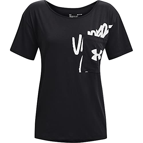 Under Armour Women’s Love Oversized Graphic WordMark T-Shirt , Black (001)/White , Medium