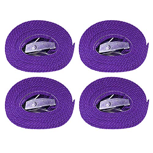RilexAwhile Lashing Straps 6 Ft x 1 Inch Tie Down Straps up to 600lbs, 4 Pack (6 Ft x 1 Inch, Purple)