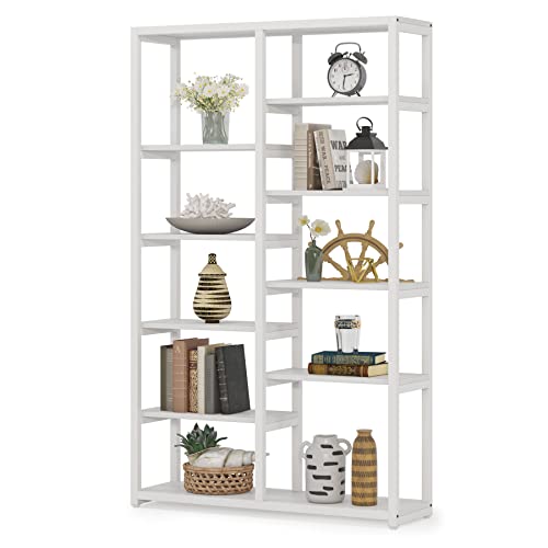 Tribesigns Bookshelf Bookcase, White 10-Open Shelf Etagere Bookcase, Simple Book Shelves Display Shelf Storage Organizer for Living Room Home Office (White)