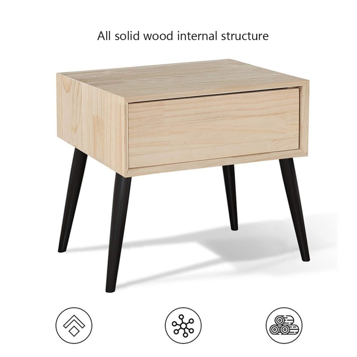 FETION Side Table Nightstand W/Storage, Small Bedside Table, Sofa End Table Wood Legs, for Bedroom Living Room Office Home Furniture Corner table/9782 (Color : Style3) | The Storepaperoomates Retail Market - Fast Affordable Shopping