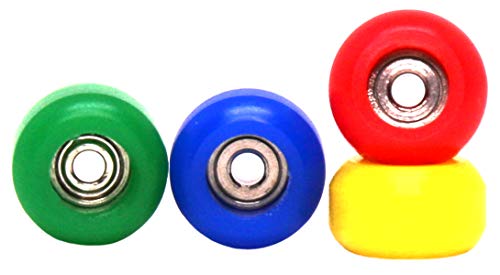Teak Tuning CNC Polyurethane Fingerboard Bearing Wheels, Fireworks Edition – Set of 4 Wheels – Durable Material with a Hard Durometer