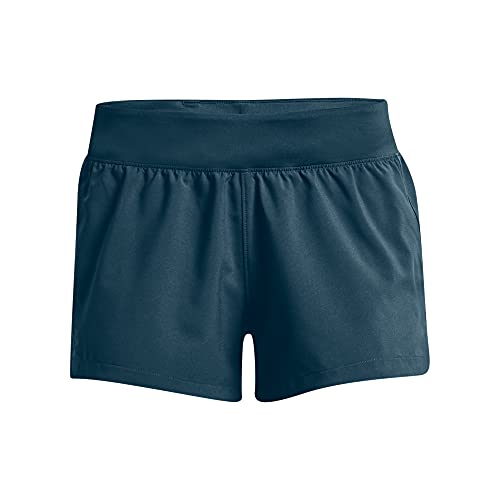 Under Armour womens Launch Stretch Woven ”Go All Day” Shorts, Blue Note (413 Reflective, X-Large US