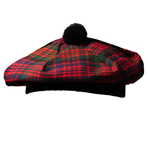 UMAM Scottish Traditional Tam o’ Shatner Tammy Hat Flat Bonnet Kilt Many Tartans (Macdonald 012TCP)