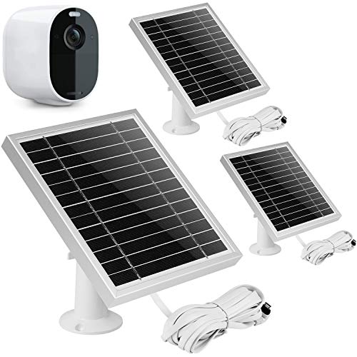 UYODM 3 Pack Solar Panel for Arlo Essential Spotlight | Weather Resistant, 16.5Ft Outdoor Power Charging Cable, Adjustable Mount | Not for Arlo HD Pro Pro2 Pro3 – Silver
