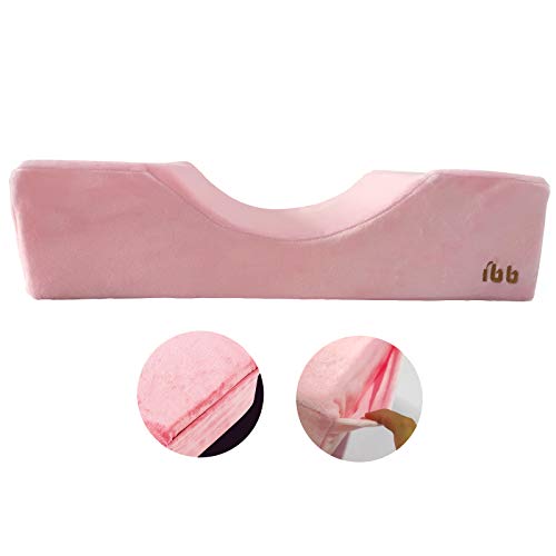 Eyelash Extension Neck Pillow Foam Pillow Beauty Salon Pillow Grafting Eyelash Curve Pillow Neck Contour Pillow Improve Sleeping Support Protection Neck with Covering(20x8x4.7in,Pink)