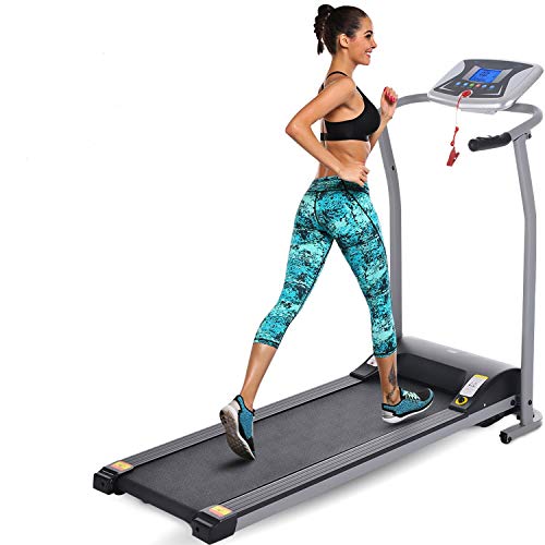 Mauccau Folding Treadmill Electric Motorized Running Machine Portable Treadmill for Home Small Spaces Office Gym Walking Jogging Exercise Fitness Low Noise (Lightsilver)