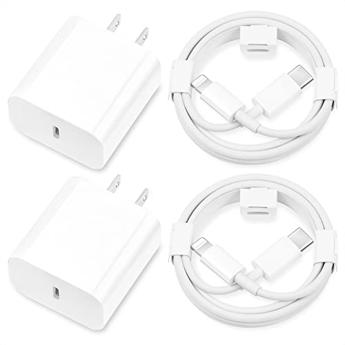 iPhone Charger Fast Charging,【Apple MFi Certified】 2Pack 20W Type C Fast Charger Block with 6FT USB C to Lightning Cable for iPhone 14/13/13 Pro/12/12 Pro/12 Pro Max/11/Xs Max/XR/X,iPad,AirPods Pro