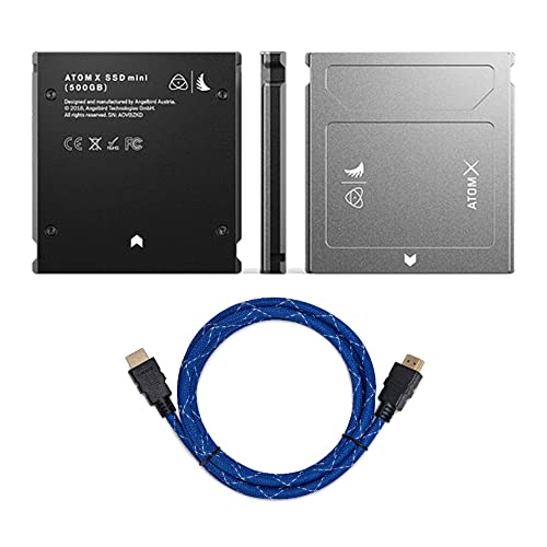Angelbird AtomX SSDmini (500GB) with Knox Gear Nylon-Braided 4K HDMI Cable Bundle (2 Items)