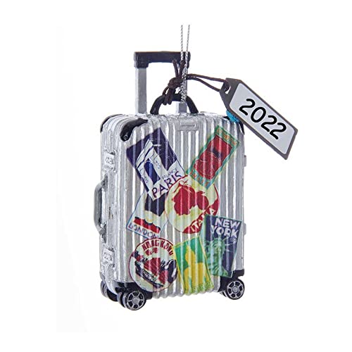 Kurt Adler Personalized Travel Luggage Suitcase Holiday Christmas Ornament with Custom Name
