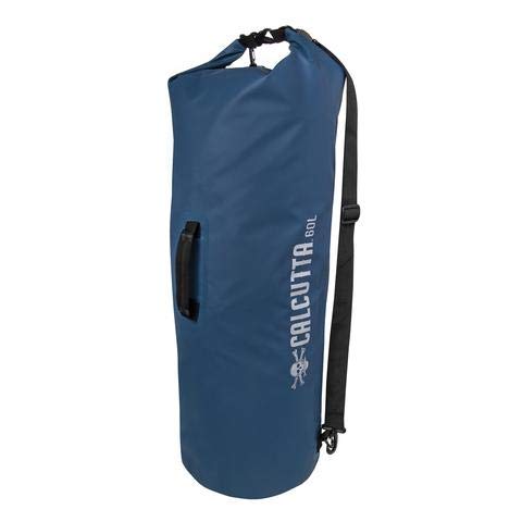 Calcutta Outdoors Waterproof Dry Bag, 60 Liter, Blue – Lightweight Roll Top Gear, Adjustable Backpack Strap for Kayaking, Fishing, Beach, Canoe, Swimming, Boating, Camping