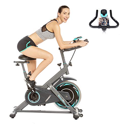 Exercise Bike 35Lbs Flywheel, Indoor Cycling Stationary Bike, Cycling Bike Heart Rate Monitor & Tablet Holder and LCD Monitor for Home Workout, Grey