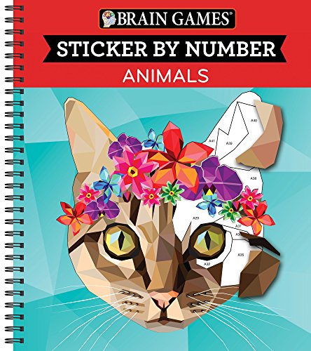 Brain Games – Sticker by Number: Animals (28 Images to Sticker)