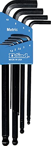 EKLIND 13609 Ball-Hex-L Key allen wrench – 9pc set Metric MM sizes 1.5-10 Long series