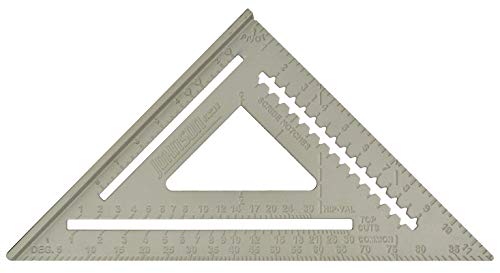 Johnson Level & Tool RAS-120 Aluminum Rafter Square w/Manual, 12″, Silver, 1 Square