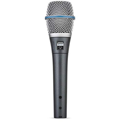 Shure BETA 87A Supercardioid Single-Element Vocal Condenser Microphone for Studio Recording and Live Performances with A25D Mic Clip and Storage Bag