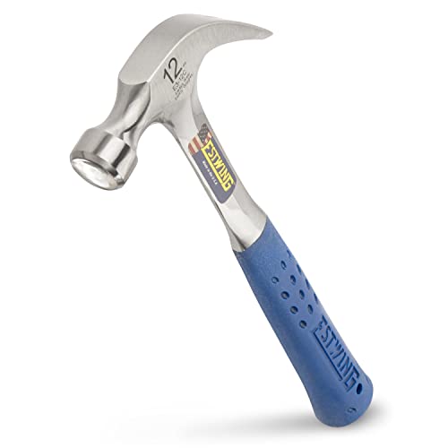 ESTWING Hammer – 12 oz Curved Claw with Smooth Face & Shock Reduction Grip – E3-12C