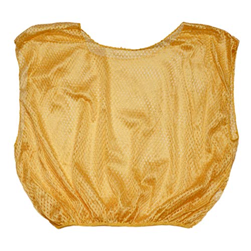 Champion Sports Youth Mesh Practice Scrimmage Vest, Gold (Pack of 12)