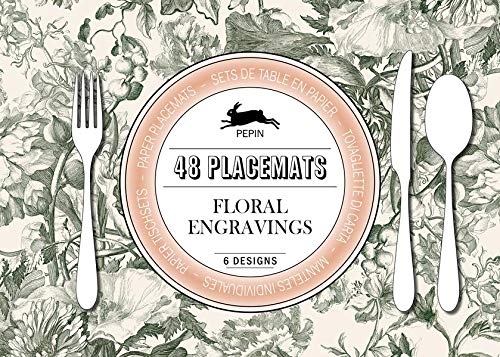 Floral Engravings: Paper Placemat Pad (Multilingual Edition) (English, Spanish and French Edition) | The Storepaperoomates Retail Market - Fast Affordable Shopping