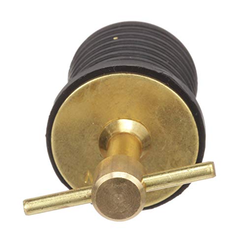 Attwood 7526A7 T-Handle Drain Plug, For 1-Inch-Diameter Drains, Locks in Place, Brass Handle, Rubber Plug | The Storepaperoomates Retail Market - Fast Affordable Shopping