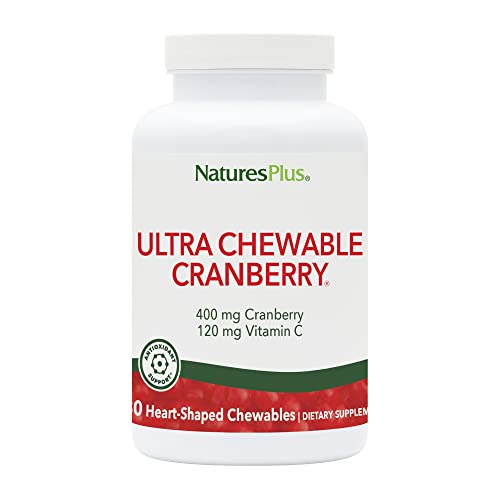 NaturesPlus Ultra Chewable Cranberry Love Berries – 400 mg, 180 Vegetarian Tablets – Natural Cranberry Supplement, Promotes Urinary Tract Health – Non-GMO, Gluten-Free – 90 Servings