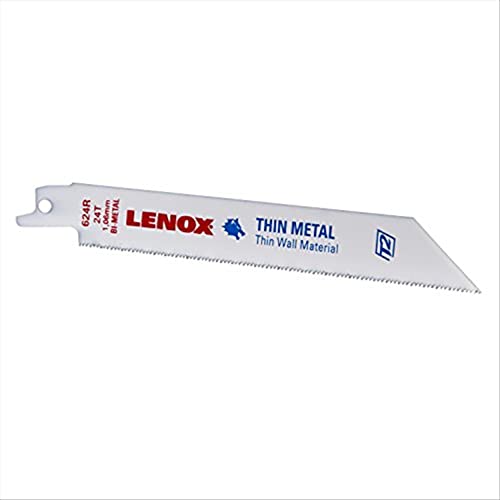 Lenox Tools Metal Cutting Reciprocating Saw Blade with Power Blast Technology, Bi-Metal, 6-inch, 24 TPI, 5/PK (20568624R)