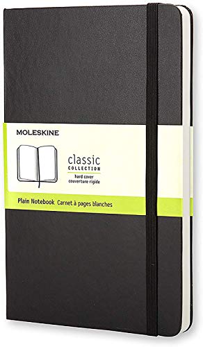 Moleskine Classic Notebook, Hard Cover, Large (5″ x 8.25″) Plain/Blank, Black, 240 Pages