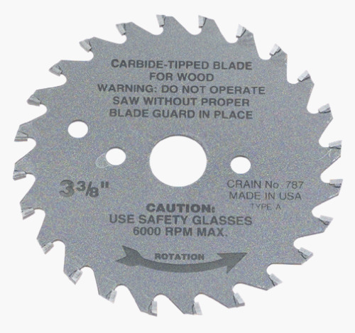 Crain Cutter 787 3-3/8-Inch 18 Tooth Wood Saw Blade for 795 Toe Kick Saw