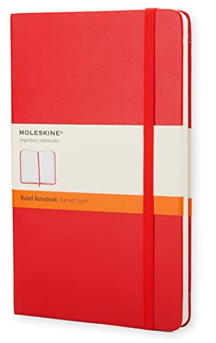 Moleskine Classic Notebook, Hard Cover, Large (5″ x 8.25″) Ruled/Lined, Scarlet Red, 240 Pages
