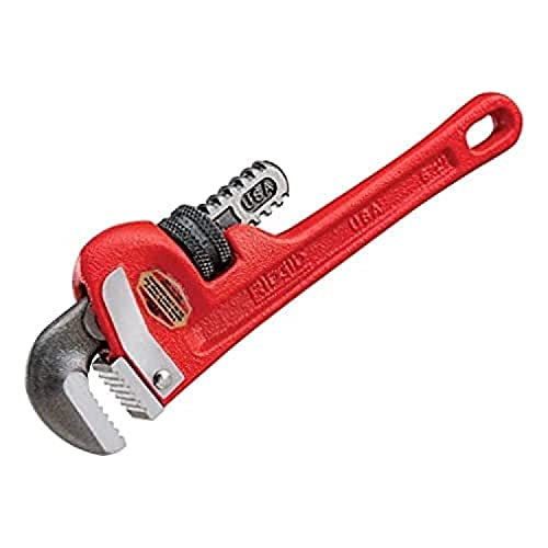 RIDGID 31010 Model 10 Heavy-Duty Straight Pipe Wrench, 10-inch Plumbing Wrench, Red, Black, 250mm (10in)
