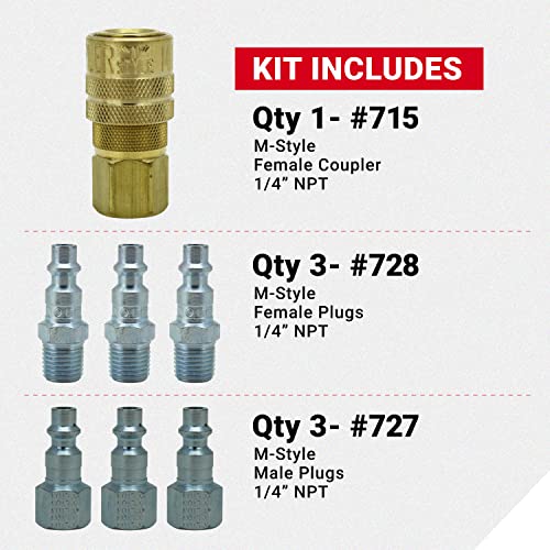 Milton – S212 S-212 1/4″ NPT M Style Coupler and Plug Kit – 7 Piece | The Storepaperoomates Retail Market - Fast Affordable Shopping