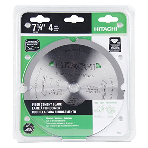 Hitachi 18008 4-Teeth Polycrystalline Diamond 7-1/4-Inch Dry Cutting Fiber Cement Saw Blade