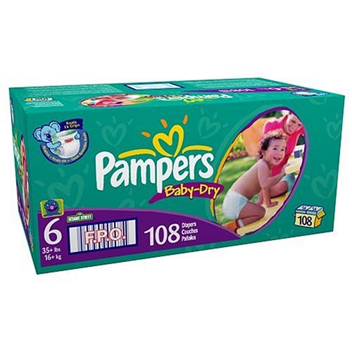 Pampers Baby Dry Size 6 Diapers Economy Pack 112 Count
