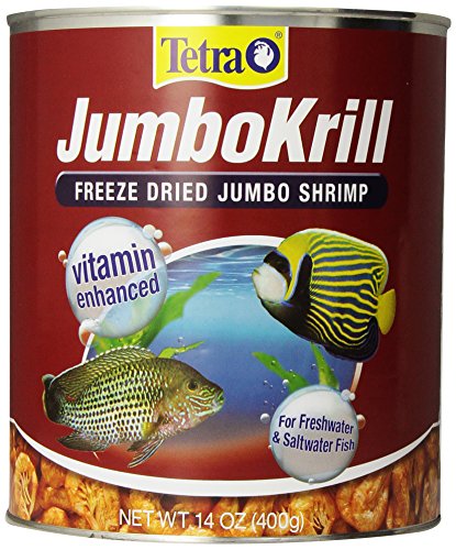 Tetra JumboKrill Freeze-Dried Jumbo Shrimp 14 Ounces, Natural Shrimp Treat For aquarium Fish, red (16200)