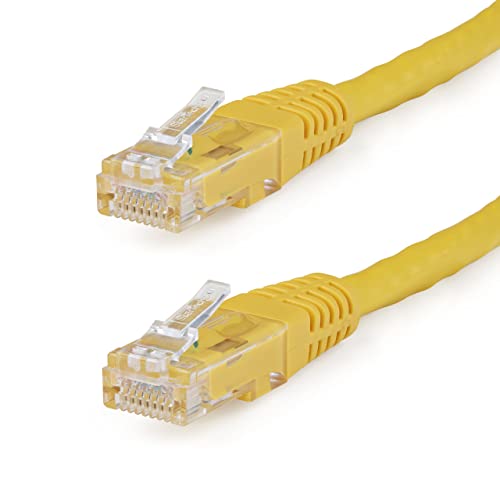StarTech.com 20ft CAT6 Ethernet Cable – Yellow CAT 6 Gigabit Ethernet Wire -650MHz 100W PoE++ RJ45 UTP Molded Category 6 Network/Patch Cord w/Strain Relief/Fluke Tested UL/TIA Certified (C6PATCH20YL)
