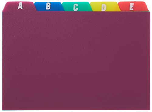 Oxford Poly Index Card Guides, Alphabetical, A-Z, Assorted Colors, 4″ x 6″ Size, 25 Guides per Set (73154)
