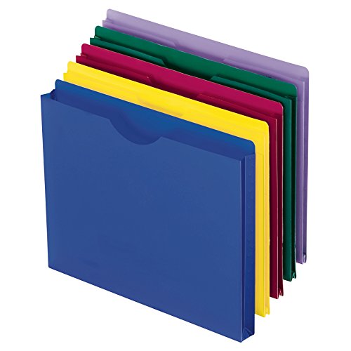 Pendaflex Translucent Poly File Jackets, Letter Size, Assorted Colors, 10 per Pack (50990)