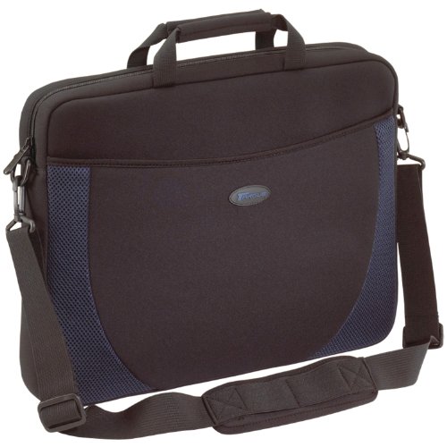 Targus Neoprene Slipcase Sleeve with Shoulder Strap, Professional Business and Travel Laptop Tote Bag for 17-Inch Laptop, Black with Blue Accents (CVR217) | The Storepaperoomates Retail Market - Fast Affordable Shopping