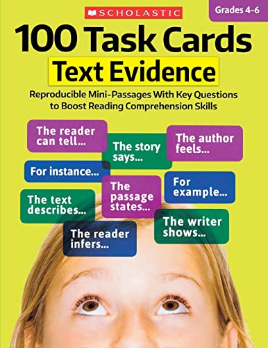 100 Task Cards: Text Evidence: Reproducible Mini-Passages With Key Questions to Boost Reading Comprehension Skills | The Storepaperoomates Retail Market - Fast Affordable Shopping