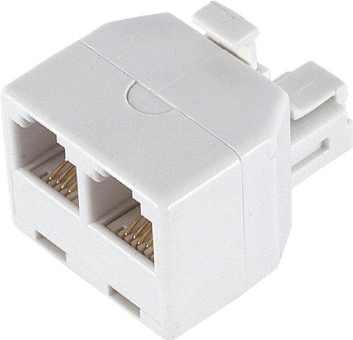 Ge 26191 Duplex Wall Jack Adapter (White, 4-Conductor)