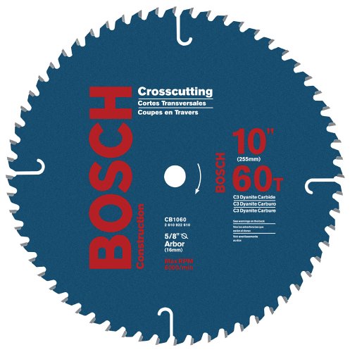 Bosch CB1060 10-Inch 60 Tooth ATB Crosscutting Saw Blade with 5/8-Inch Arbor