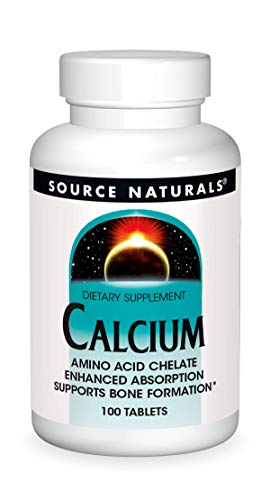 Source Naturals Calcium, Amino Acid Chelate – Enhanced Absorption & Supports Bone Formation – 100 Tablets