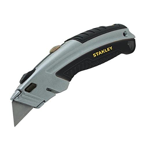 Stanley 10788 Curved Quick-Change Utility Knife, High Carbon Steel Retractable Blade, 3 Blades