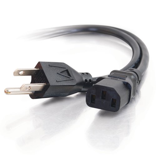 C2G 03134 18 AWG Replacement Power Cord With 3 Pin Connector for Computers, TVs, Monitors & More, 10 Feet (3.04 Meters), Black