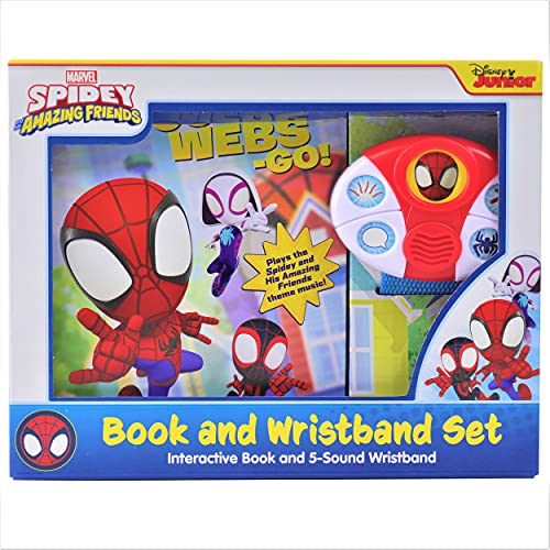 Marvel Spider-man – Spidey and His Amazing Friends – Go-Webs-Go! Interactive Book and 5-Sound Wristband – PI Kids