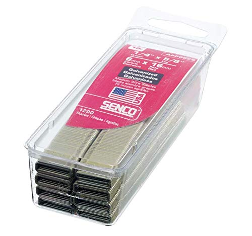 Senco A800629 18 Gauge by 1/4-inch Crown by 5/8-inch Leg Electro Galvanized Staples (1,200 per box)