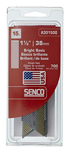 Senco A301500 15-Gauge by 1-1/2-Inch Bright Basic Finish Nails